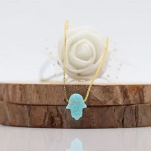 Load image into Gallery viewer, Radiant Opal Stone Hamsa Hand Necklaces - NecklaceColor 4
