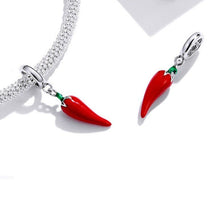 Load image into Gallery viewer, Red Chilli Cornicello Italian Evil Eye Silver Pendant - Pendant
