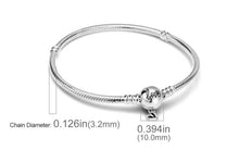 Load image into Gallery viewer, Silver Bracelets for Evil Eye and Hamsa Charms - JewellerySpherical Love Clasp - Snake Chain Bracelet5.9” or 15 cm
