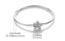 Load image into Gallery viewer, Silver Bracelets for Evil Eye and Hamsa Charms - JewelleryStone-studded Star Shaped Clasp - Snake Chain Bracelet5.9” or 15 cm
