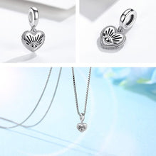Load image into Gallery viewer, Silver Heart Shaped Evil Eye Pendant - Pendant
