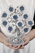 Load image into Gallery viewer, Silver Petals Evil Eye Ornament with Mighty Lord Ganesha - OrnamentOne Size
