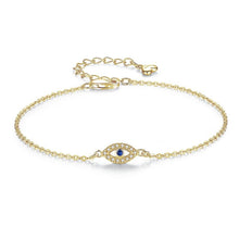 Load image into Gallery viewer, Simple Eye Shaped Evil Eye Silver Bracelets - BraceletRose Gold
