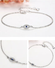 Load image into Gallery viewer, Simple Eye Shaped Evil Eye Silver Bracelets - BraceletRose Gold
