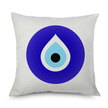 Load image into Gallery viewer, Single Blue Evil Eye Cushion Covers - Cushion CoverStyle 1

