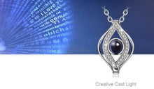 Load image into Gallery viewer, Single Blue Stone Abstract Evil Eye Silver Necklaces - NecklaceRose Gold
