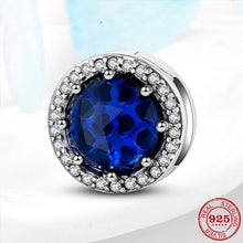 Load image into Gallery viewer, Single Large Blue Stone Evil Eye Silver Charm Bead - Charm Bead
