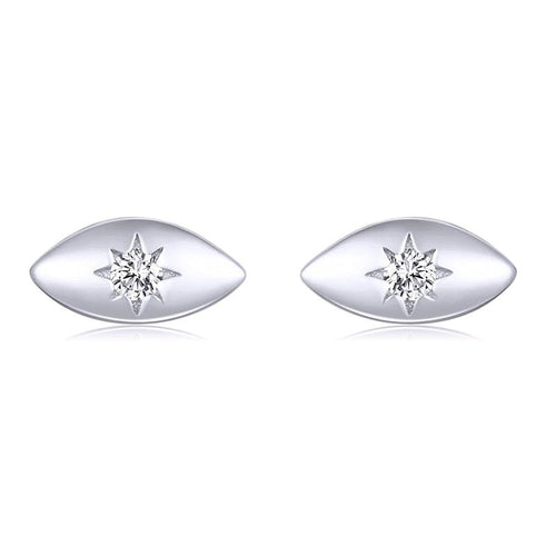 Star Iris Evil Eye Silver Earrings - EarringsSilver