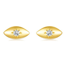Load image into Gallery viewer, Star Iris Evil Eye Silver Earrings - EarringsRose Gold
