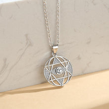 Load image into Gallery viewer, Star of David with Evil Eye Silver Necklace - Necklace
