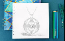 Load image into Gallery viewer, Star of David with Evil Eye Silver Pendant and Necklace - NecklacePendant and Chain
