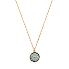 Load image into Gallery viewer, Stone Studded Abstract Evil Eye Pendant Necklace - Jewellery
