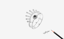 Load image into Gallery viewer, Stone Studded Evil Eye with Lashes Silver Ring - Ring6

