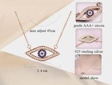 Load image into Gallery viewer, Stone Studded Eye Shaped Evil Eye Silver Necklaces - NecklaceSilver

