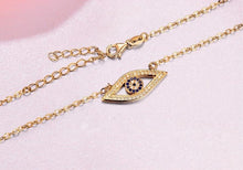 Load image into Gallery viewer, Stone Studded Eye Shaped Evil Eye Silver Necklaces - NecklaceSilver
