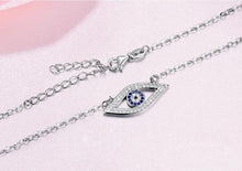 Load image into Gallery viewer, Stone Studded Eye Shaped Evil Eye Silver Necklaces - NecklaceSilver
