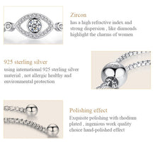 Load image into Gallery viewer, Transparent Stone Eye Shaped Evil Eye Silver Bracelets - BraceletRose Gold
