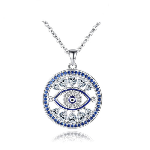 Turkish Evil Eye Silver Necklace - Necklace