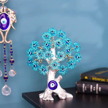 Load image into Gallery viewer, Turquoise Leaf Blue Evil Eye Tree Desktop Ornament - Ornament
