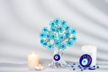 Load image into Gallery viewer, Turquoise Leaf Blue Evil Eye Tree Desktop Ornament - Ornament
