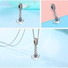 Load image into Gallery viewer, Unique Anchor Themed Evil Eye Silver Pendant - Pendant
