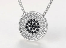 Load image into Gallery viewer, White and Black Stone Evil Eye Silver Cluster Necklaces - NecklaceRose Gold
