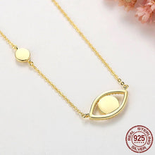 Load image into Gallery viewer, White Stone Dual Evil Eye Silver Necklaces - NecklaceRose Gold
