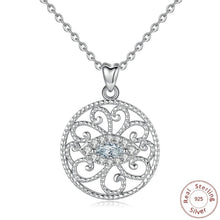 Load image into Gallery viewer, White Stone Studded Circular Evil Eye Silver Pendant and Necklace - NecklaceOnly Pendant
