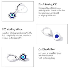 Load image into Gallery viewer, White Stone Studded Greek Blue Evil Eye Earrings - Earrings
