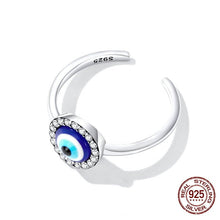 Load image into Gallery viewer, White Stone Studded Greek Blue Evil Eye Ring - Ring

